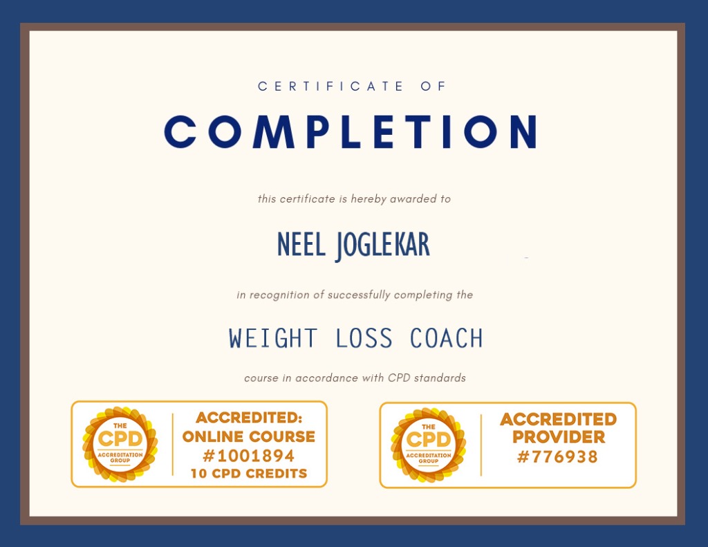 Certified in Weight Loss - Neel Joglekar